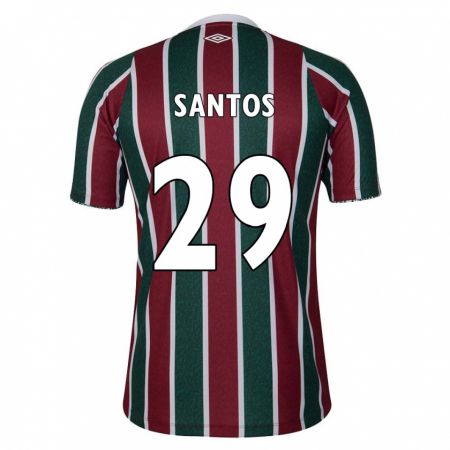 Kandiny Femme Maillot Thiago Santos #29 Vert Marron Blanc Tenues Domicile 2024/25 T-Shirt