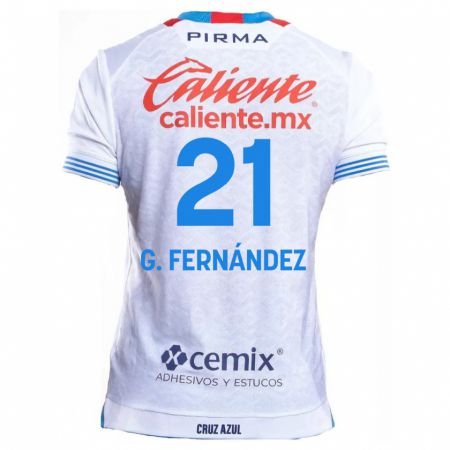 Kandiny Femme Maillot Gabriel Fernández #21 Blanc Bleu Tenues Extérieur 2024/25 T-Shirt