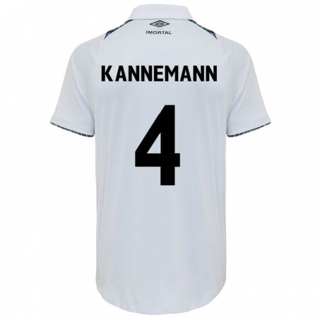 Kandiny Femme Maillot Walter Kannemann #4 Blanc Bleu Tenues Extérieur 2024/25 T-Shirt