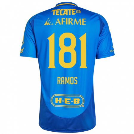 Kandiny Femme Maillot Anthony Ramos #181 Bleu Jaune Tenues Extérieur 2024/25 T-Shirt