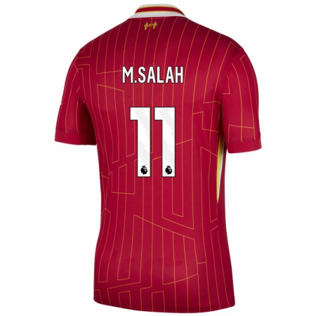 Kandiny Enfant Maillot Mohamed Salah #11 Rouge Jaune Blanc Tenues Domicile 2024/25 T-Shirt