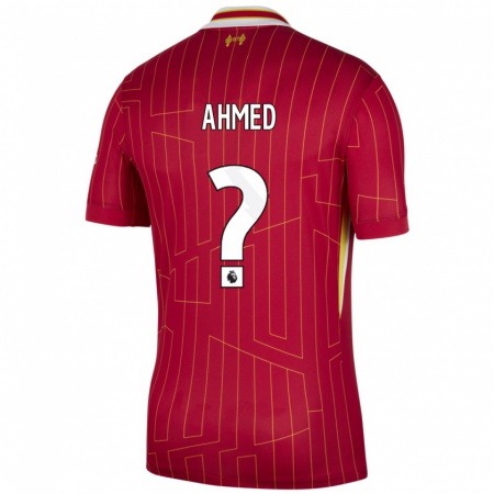 Kandiny Enfant Maillot Karim Ahmed #0 Rouge Jaune Blanc Tenues Domicile 2024/25 T-Shirt