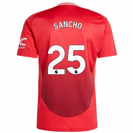 Kandiny Enfant Maillot Jadon Sancho #25 Rouge Vif Tenues Domicile 2024/25 T-Shirt