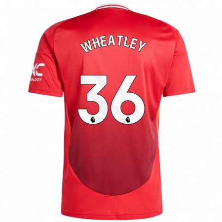 Kandiny Enfant Maillot Ethan Wheatley #36 Rouge Vif Tenues Domicile 2024/25 T-Shirt