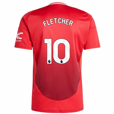 Kandiny Enfant Maillot Jack Fletcher #10 Rouge Vif Tenues Domicile 2024/25 T-Shirt