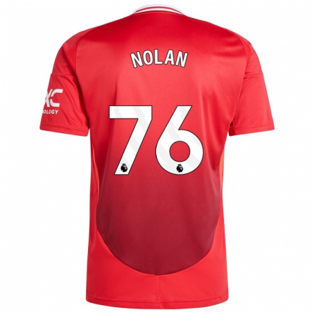 Kandiny Enfant Maillot James Nolan #76 Rouge Vif Tenues Domicile 2024/25 T-Shirt