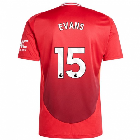 Kandiny Enfant Maillot Gemma Evans #15 Rouge Vif Tenues Domicile 2024/25 T-Shirt