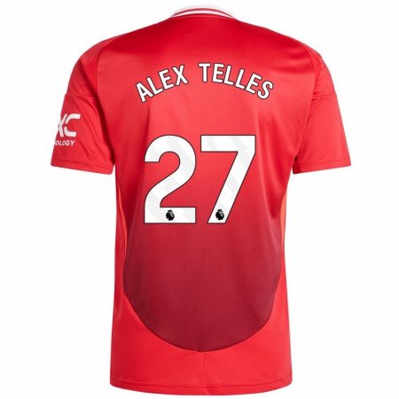 Kandiny Enfant Maillot Alex Nicolao Telles #27 Rouge Vif Tenues Domicile 2024/25 T-Shirt