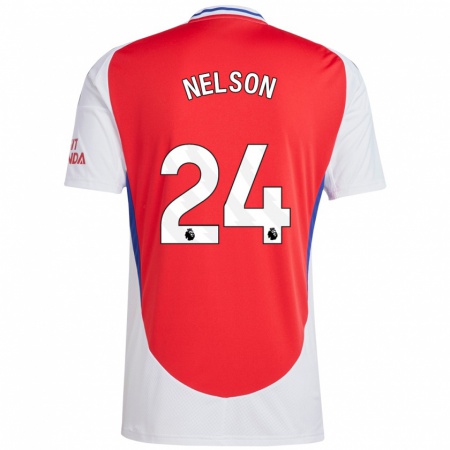 Kandiny Enfant Maillot Reiss Nelson #24 Rouge Blanc Tenues Domicile 2024/25 T-Shirt