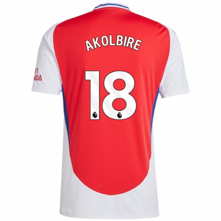 Kandiny Enfant Maillot Bless Akolbire #18 Rouge Blanc Tenues Domicile 2024/25 T-Shirt