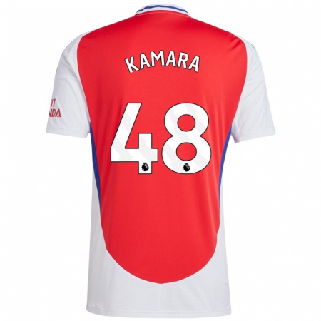 Kandiny Enfant Maillot Osman Kamara #48 Rouge Blanc Tenues Domicile 2024/25 T-Shirt