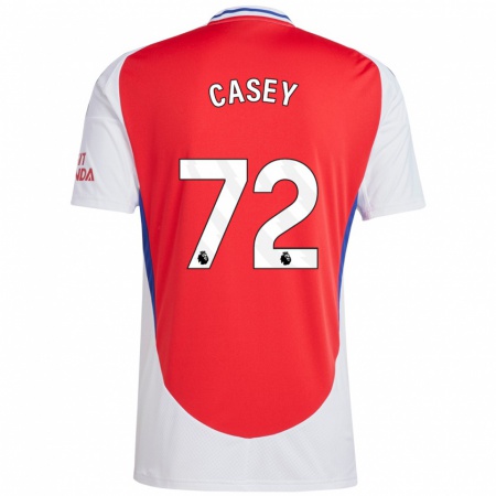 Kandiny Enfant Maillot Dan Casey #72 Rouge Blanc Tenues Domicile 2024/25 T-Shirt