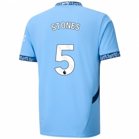 Kandiny Enfant Maillot John Stones #5 Bleu Marine Tenues Domicile 2024/25 T-Shirt