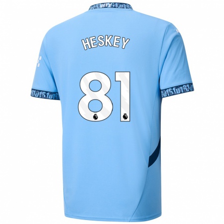 Kandiny Enfant Maillot Jaden Heskey #81 Bleu Marine Tenues Domicile 2024/25 T-Shirt