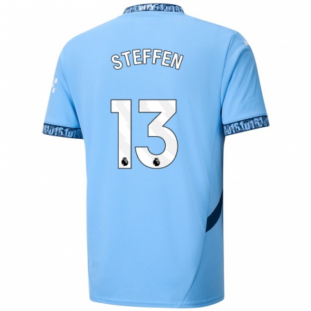 Kandiny Enfant Maillot Zack Steffen #13 Bleu Marine Tenues Domicile 2024/25 T-Shirt