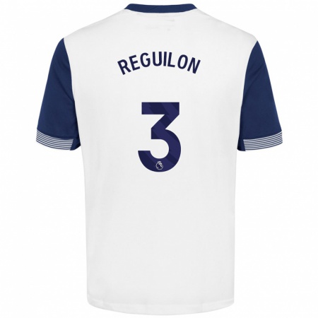 Kandiny Enfant Maillot Sergio Reguilón #3 Blanc Bleu Tenues Domicile 2024/25 T-Shirt