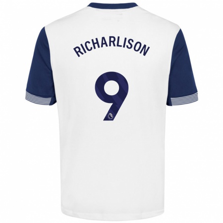 Kandiny Enfant Maillot Richarlison #9 Blanc Bleu Tenues Domicile 2024/25 T-Shirt