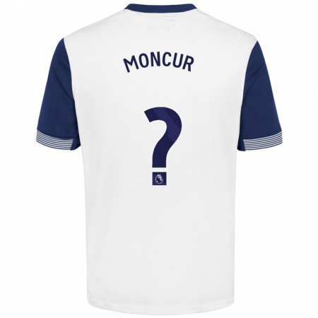 Kandiny Enfant Maillot Ronny Moncur #0 Blanc Bleu Tenues Domicile 2024/25 T-Shirt