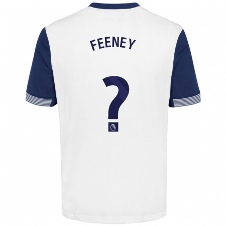 Kandiny Enfant Maillot George Feeney #0 Blanc Bleu Tenues Domicile 2024/25 T-Shirt