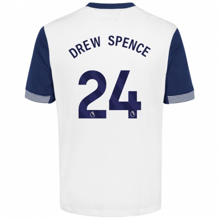 Kandiny Enfant Maillot Drew Spence #24 Blanc Bleu Tenues Domicile 2024/25 T-Shirt