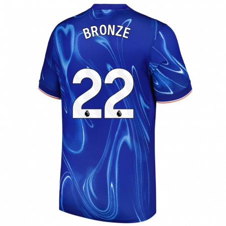 Kandiny Enfant Maillot Lucy Bronze #22 Bleu Blanc Tenues Domicile 2024/25 T-Shirt