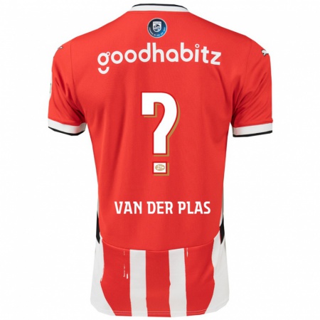 Kandiny Enfant Maillot Sven Van Der Plas #0 Rouge Blanc Tenues Domicile 2024/25 T-Shirt