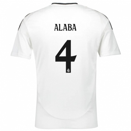 Kandiny Enfant Maillot David Alaba #4 Blanc Tenues Domicile 2024/25 T-Shirt