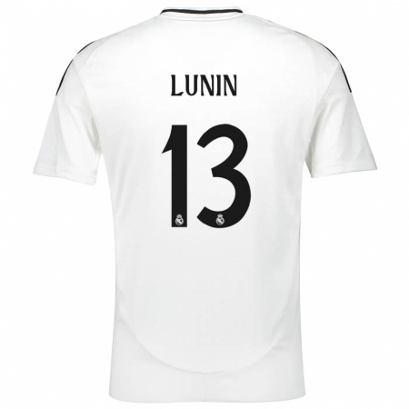 Kandiny Enfant Maillot Andriy Lunin #13 Blanc Tenues Domicile 2024/25 T-Shirt