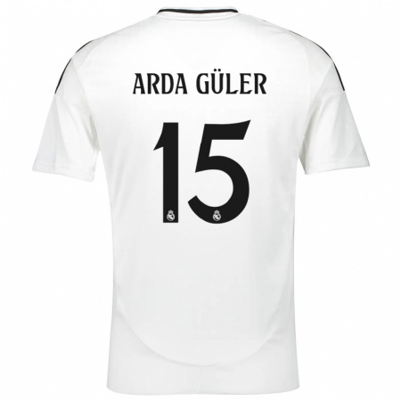 Kandiny Enfant Maillot Arda Güler #15 Blanc Tenues Domicile 2024/25 T-Shirt