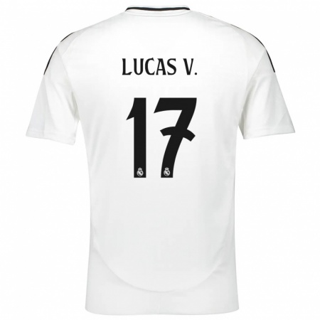 Kandiny Enfant Maillot Lucas Vázquez #17 Blanc Tenues Domicile 2024/25 T-Shirt