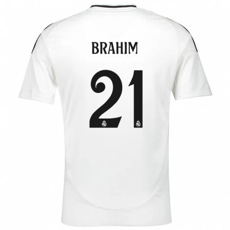 Kandiny Enfant Maillot Brahim Díaz #21 Blanc Tenues Domicile 2024/25 T-Shirt