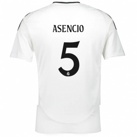 Kandiny Enfant Maillot Raúl Asencio #5 Blanc Tenues Domicile 2024/25 T-Shirt