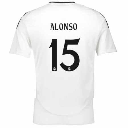 Kandiny Enfant Maillot Borja Alonso #15 Blanc Tenues Domicile 2024/25 T-Shirt