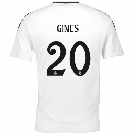 Kandiny Enfant Maillot Álvaro Ginés #20 Blanc Tenues Domicile 2024/25 T-Shirt