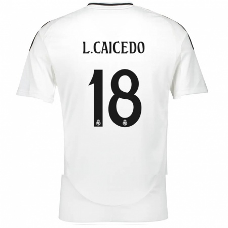 Kandiny Enfant Maillot Linda Caicedo #18 Blanc Tenues Domicile 2024/25 T-Shirt