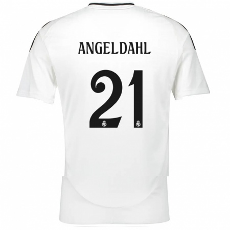 Kandiny Enfant Maillot Filippa Angeldahl #21 Blanc Tenues Domicile 2024/25 T-Shirt