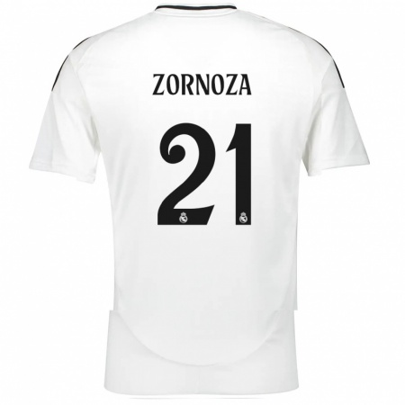 Kandiny Enfant Maillot Claudia Zornoza #21 Blanc Tenues Domicile 2024/25 T-Shirt