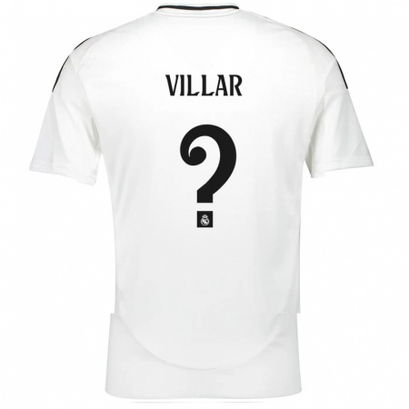 Kandiny Enfant Maillot Javi Villar #0 Blanc Tenues Domicile 2024/25 T-Shirt