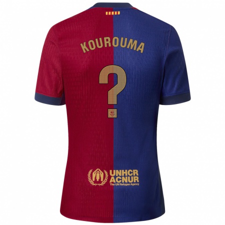 Kandiny Enfant Maillot Baba Kourouma #0 Bleu Rouge Tenues Domicile 2024/25 T-Shirt