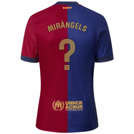 Kandiny Enfant Maillot Xavi Miràngels #0 Bleu Rouge Tenues Domicile 2024/25 T-Shirt