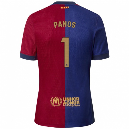 Kandiny Enfant Maillot Sandra Panos #1 Bleu Rouge Tenues Domicile 2024/25 T-Shirt