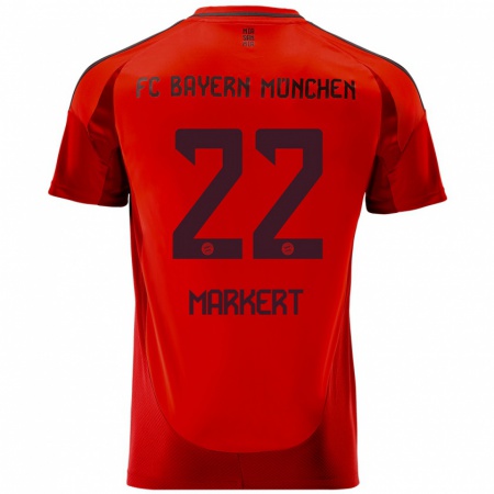 Kandiny Enfant Maillot Leon Markert #22 Rouge Tenues Domicile 2024/25 T-Shirt