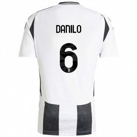 Kandiny Enfant Maillot Danilo #6 Blanc Noir Tenues Domicile 2024/25 T-Shirt