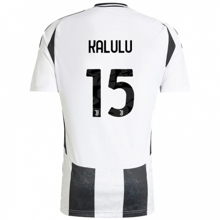 Kandiny Enfant Maillot Pierre Kalulu #15 Blanc Noir Tenues Domicile 2024/25 T-Shirt