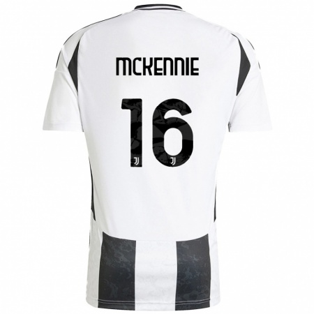 Kandiny Enfant Maillot Weston Mckennie #16 Blanc Noir Tenues Domicile 2024/25 T-Shirt