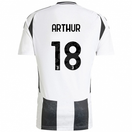 Kandiny Enfant Maillot Arthur Melo #18 Blanc Noir Tenues Domicile 2024/25 T-Shirt