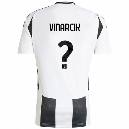 Kandiny Enfant Maillot Jakub Vinarcik #0 Blanc Noir Tenues Domicile 2024/25 T-Shirt