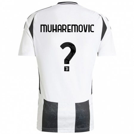 Kandiny Enfant Maillot Tarik Muharemovic #0 Blanc Noir Tenues Domicile 2024/25 T-Shirt