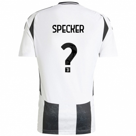 Kandiny Enfant Maillot Stefano Specker #0 Blanc Noir Tenues Domicile 2024/25 T-Shirt