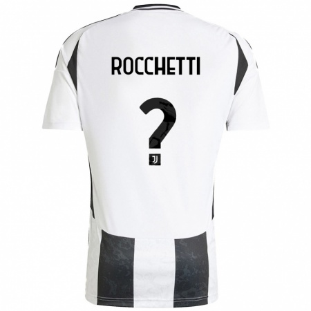 Kandiny Enfant Maillot Edoardo Rocchetti #0 Blanc Noir Tenues Domicile 2024/25 T-Shirt